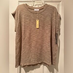Women's Tan Slub Knit Top
